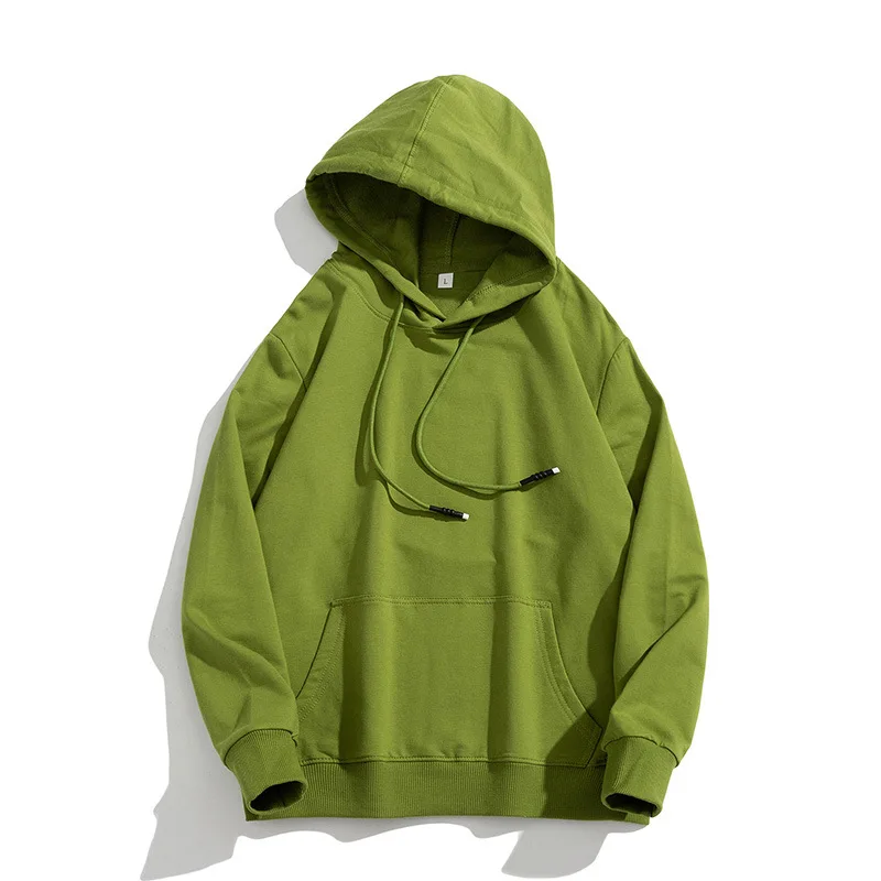 US EU Oversize Custom Hoodies Embroidered 100 Cotton Hooded Sweatshirt for Men Pink Avocado Black Green