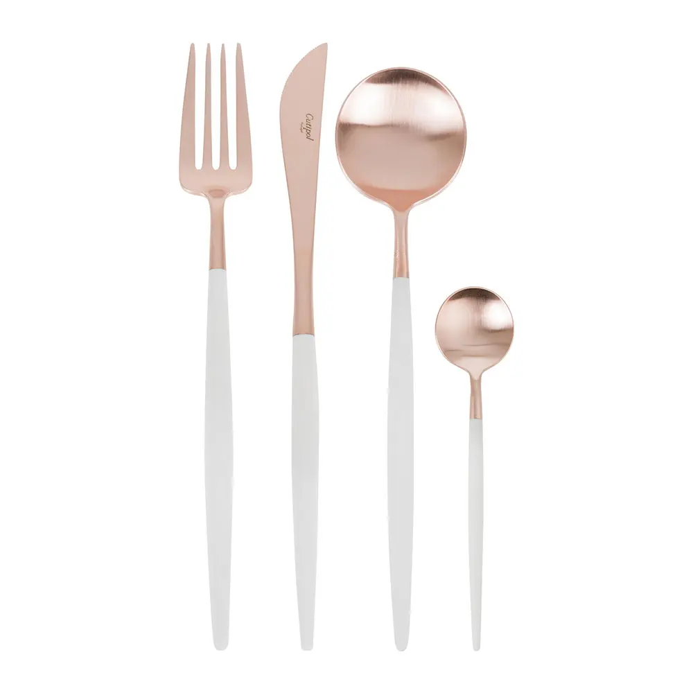 Latest Gold plated Set Of 6 Metal Cutlery in New Style Metal flatware handmade metal Spoon and Fork in Wholesale price