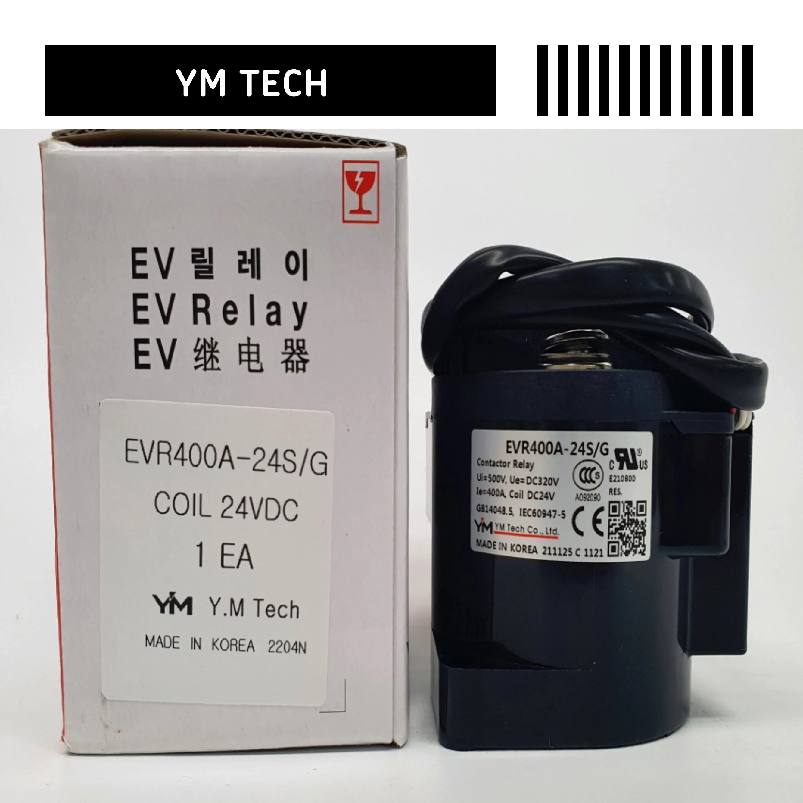 YM TECH EV реле EVR400A-24S/G катушки 24VDC Сделано в Корее