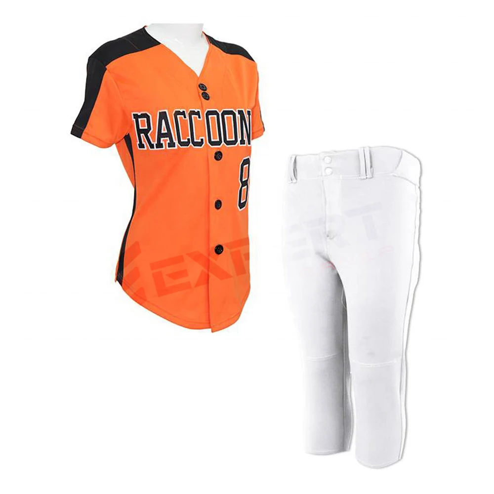 Wholesale Custom Sublimation Printing Cheap Blank 100% polyester Short Sleeve Women Softball uniform Baseball Jersey