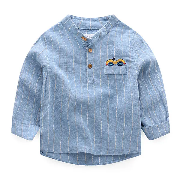 2020 new boys and girls spring autumn baby cotton striped 1-12 years long-sleeved coat kids plaid dress shirt for children