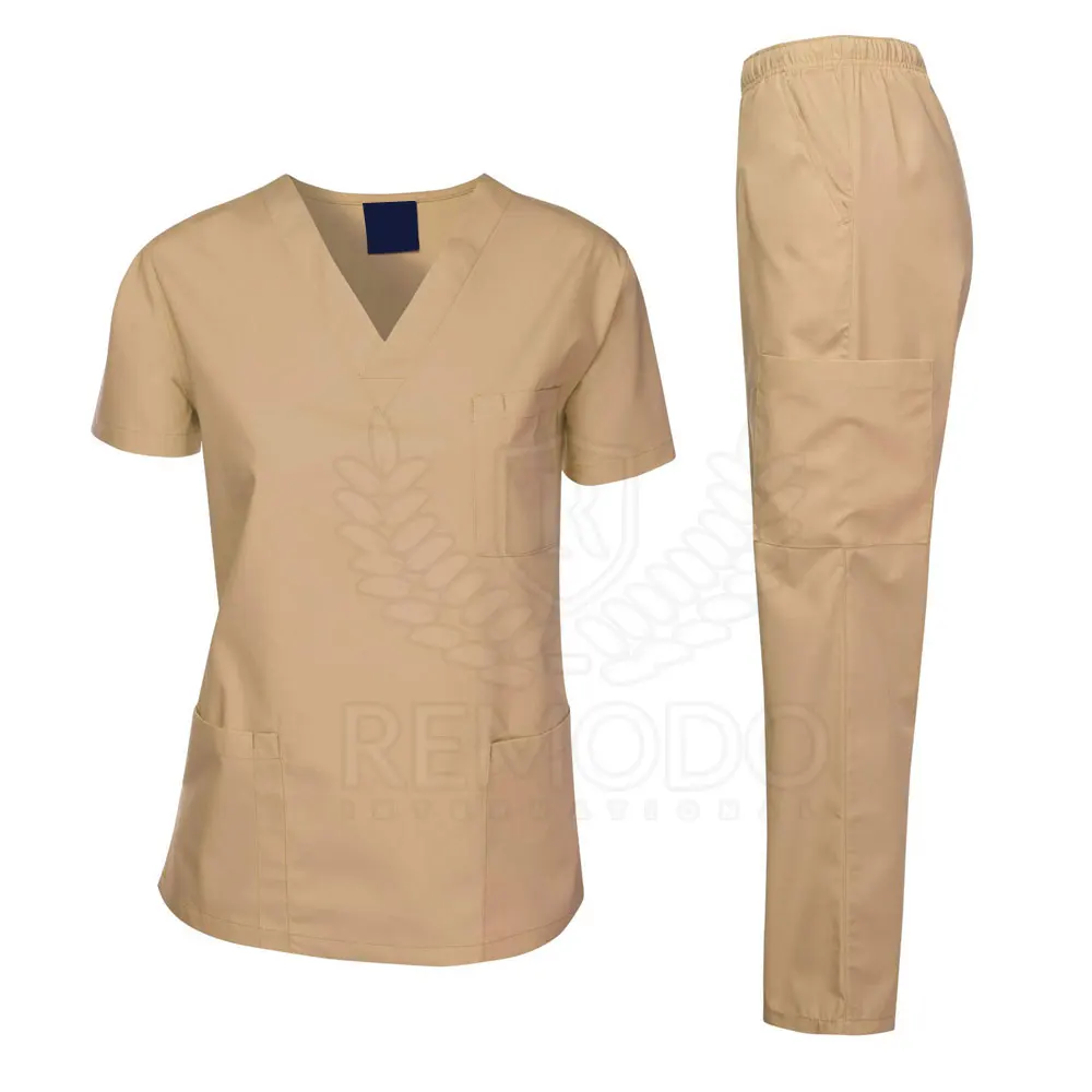 Scrubs Medical Uniform Women Medical Scrubs Shirts and Pant Set Black Solid Color Scrub Suits Hospital Staff Clothes Fashionable
