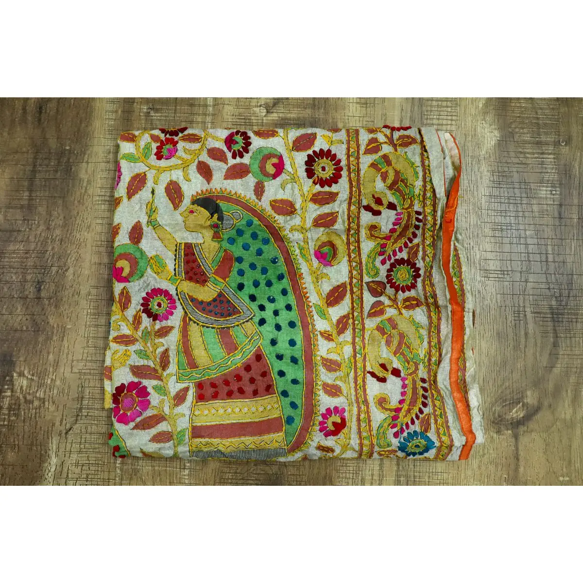 Hand Embroidery colorful Indian Wedding Traditional Scarf Party Wear Stole Chunni Scarves & Wraps