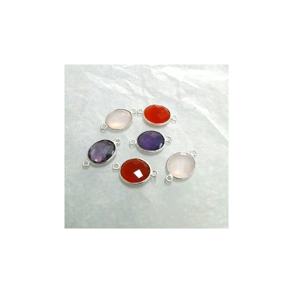 Wholesale Silver Plated Sterling Silver Oval Connectors for Jewelry for Engagement Anniversary Weddings and Parties/Gifts