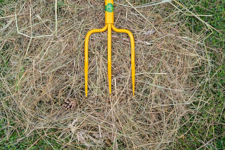 Strong garden pitchfork tool height adjustable, gardening set tools