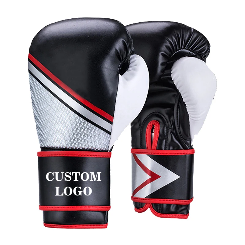 
Custom Logo Design Synthetic PU Leather Real Cowhide Leather Professional Sparring Train MMA Boxing Gloves for Men Women Kids 20 