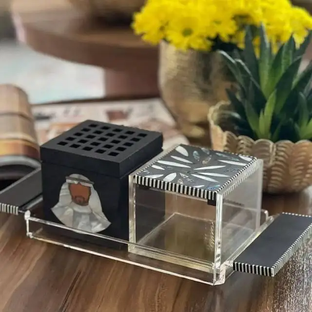 Деревянный арабский поднос для горелки Bakhoor роскошный Рамадан специальный набор домашнего декора горелка ИД уд