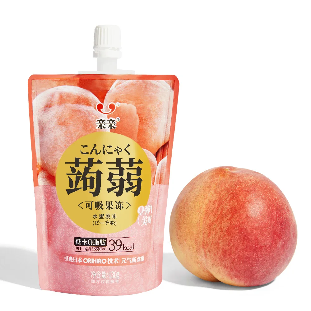 Konjac Jelly Drink Peach Flavor 130g Fat Free/ Q-Bomb/ No Preservative /Halal /Low Calories Jelly