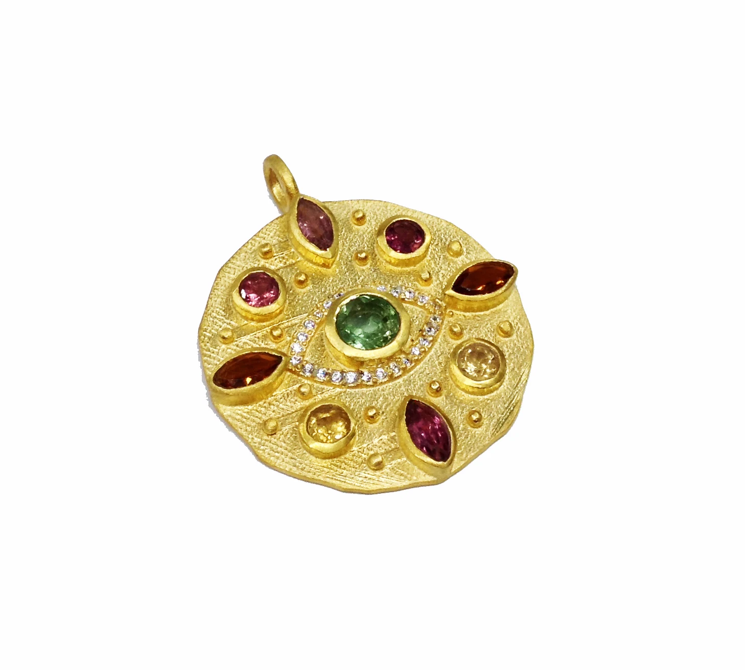 Abstract 925 Sterling Silver Gold Plated  Lightweight Low MOQ Supplier multi Gemstones Marquise Round Pendant Fashion Necklaces