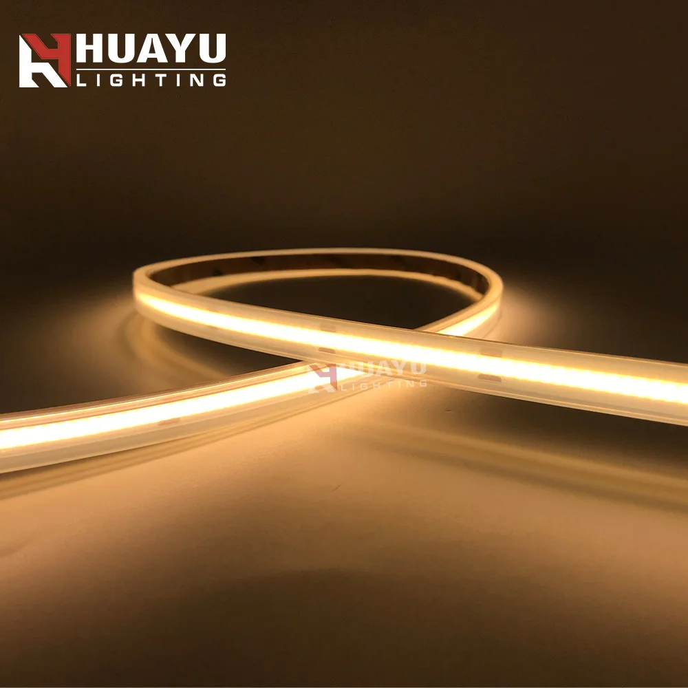 COB package 320 / 384 / 480 / 528 LEDs/meter CRI>90 Flexible LED Strip with IP66 silicone tube waterproof