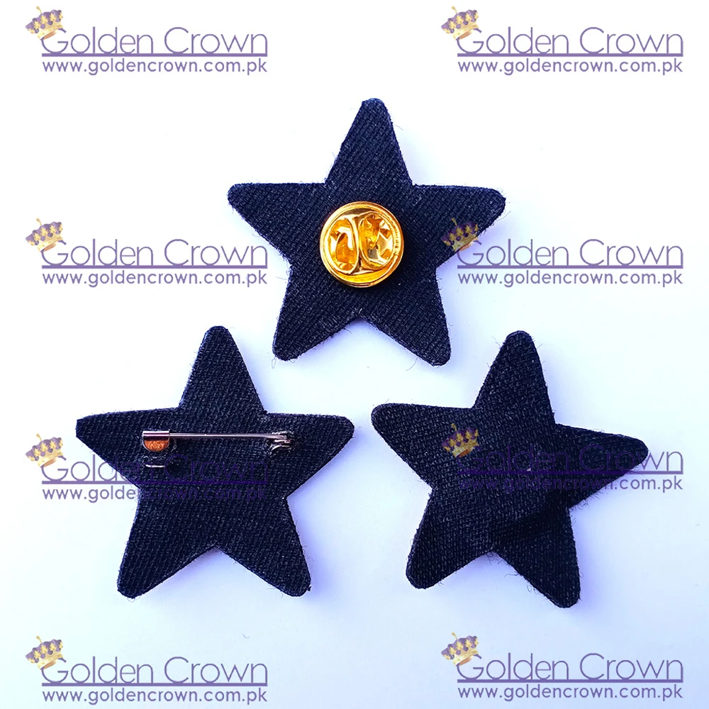 Gold Bullion Wire Embroidery Star Brooch | Wholesale Fashion Gold Bullion Embroidery Brooch
