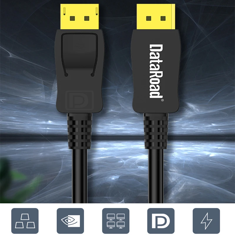 Dataroad custom  Aluminum Shell 8k Displayport Cable 1.4 Displayport Cable