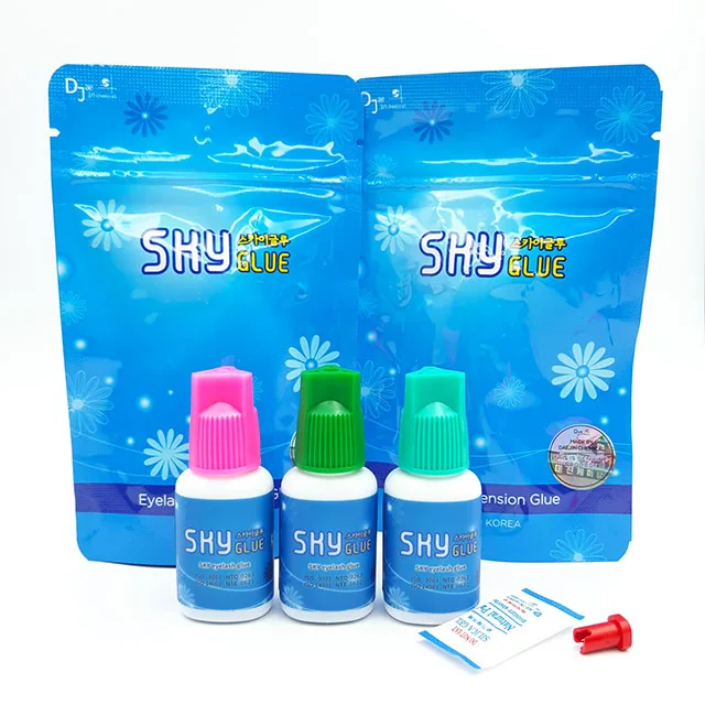 Sky Eyelash Glue 10ml 5ml Fast Dry Long Lasting Premade Fans Individual Eyelash Extension Sky Glue Adhesive Bond Made in Korea
