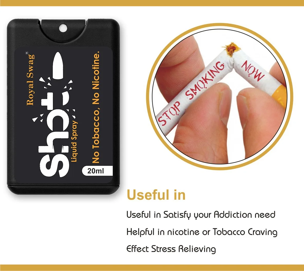 ROYAL SWAG Shots Liquid Spray World-Class Anti Addiction Shots For Quitting Liquor, Smoking etc. 100% Natural & Effective