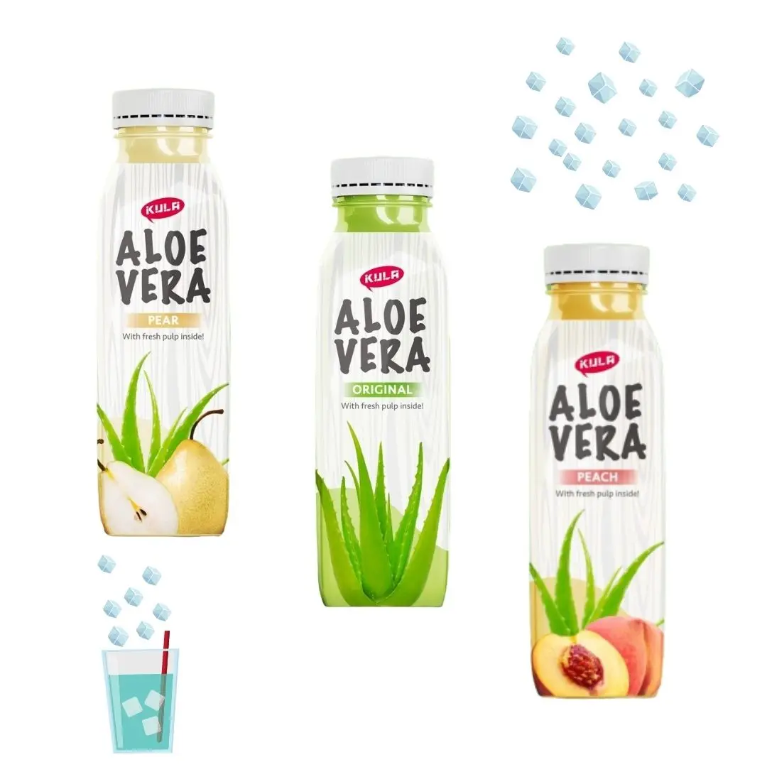 KULA white grape flavor 500ML aloe vera juice drink with pulp private OEM ODM label