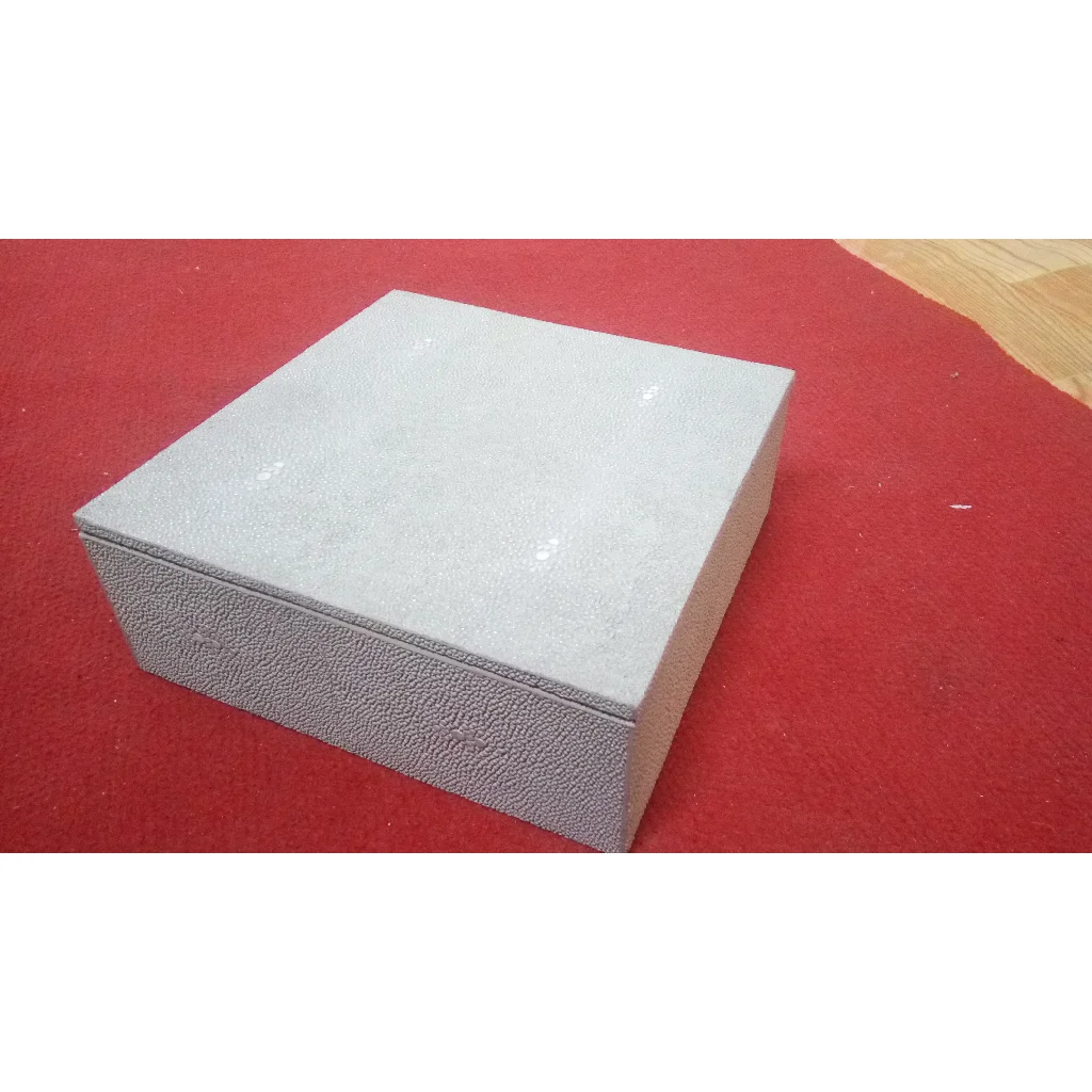 Легкий серый уголь искусственная шагреневая шкатулка модель 007 МДФ + шагрен бархат 0 19x0 07 шарнирная бумага без квадранта