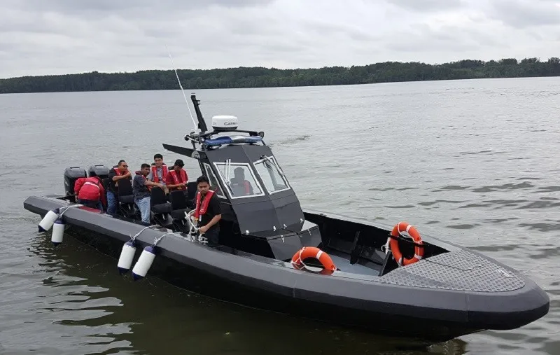 
High Performance 40ft V-Hull Fast Military Boat Patrol Craft Aluminium Rescue Life Boats With Boat Motor 4 Stroke Outboard 