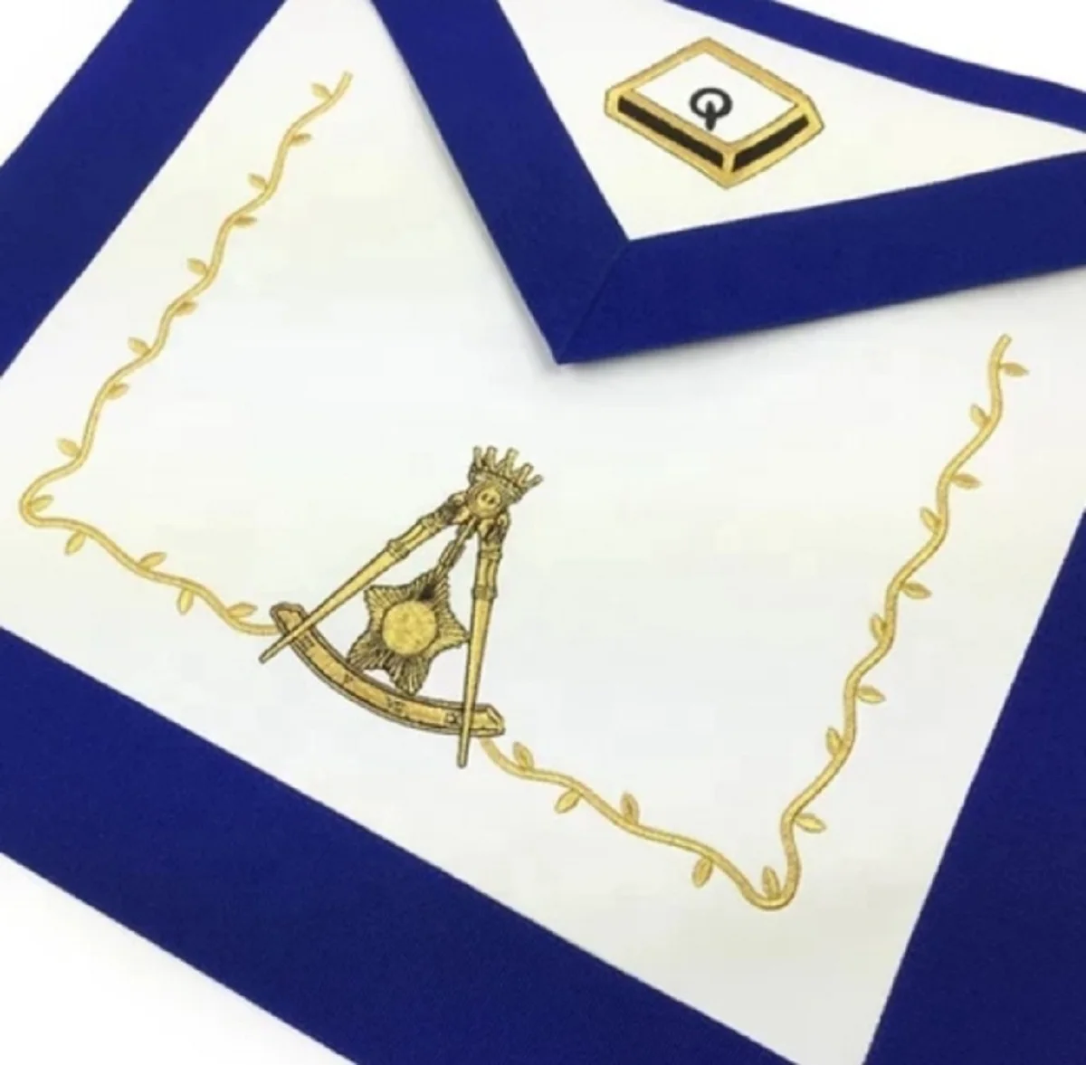 New Arrival Hand Embroidery Masonic Regalia Apron Bullion Wire & Silk Threads On Real Leather with high quality ribbon