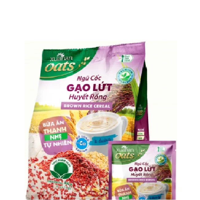 Best Quality Normal Healthy Cooked Steamed Grain Product Cereals Breakfast Brown Rice Cereal I Bag Packaging