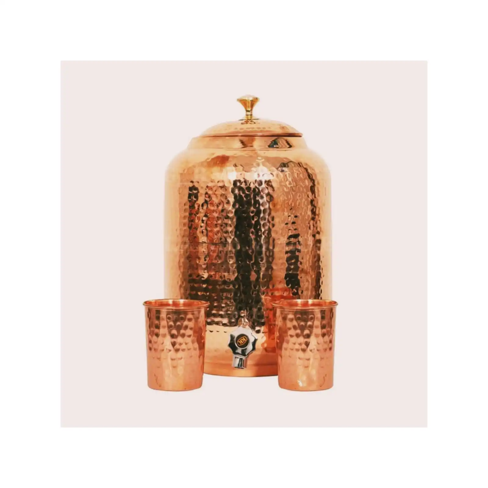 Custom made Hammered 100% Pure Copper Dispenser Handmade Ayurveda Water Pot Copper Water Storage Tank