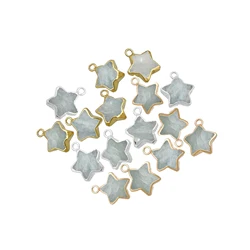 Aquamarine Carving Star Shape Jewelry Making 10mm Faceted Gemstone, Gemstone M-47