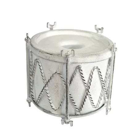 WHITE METAL DRUM CANDLE HOLDER CHRISTMAS and HOME DECORATION TABLE TOP CANDLE HOLDER HIGH QUALITY