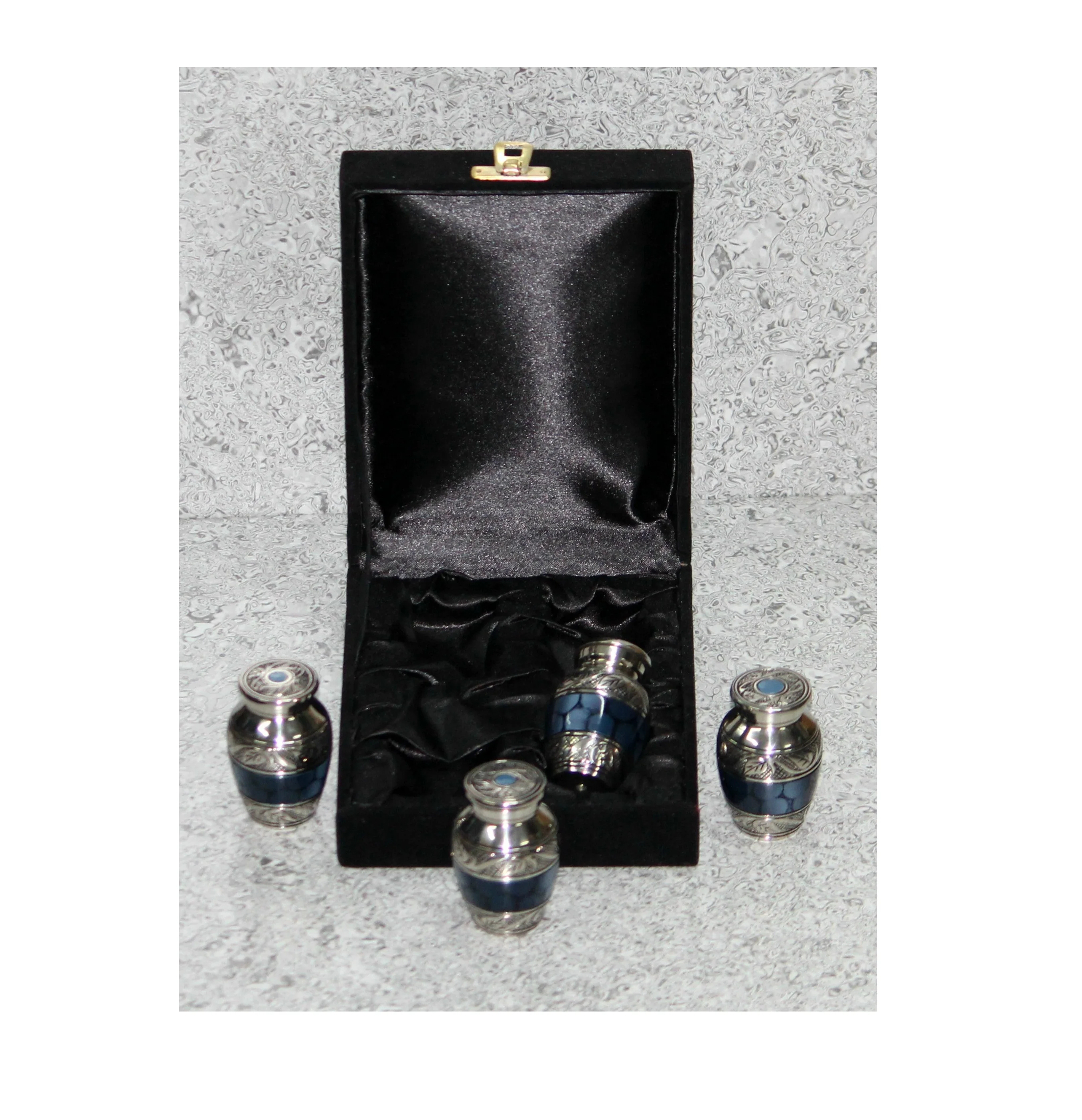 Blue Fire Set of Four Small Keepsake Urn urn Funeral Cremation urns for human ashes adult Size in good price