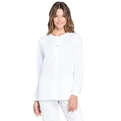 Scrubs Jacket Hospital Nursing Uniforms Snap Front Medical Clothes for Women