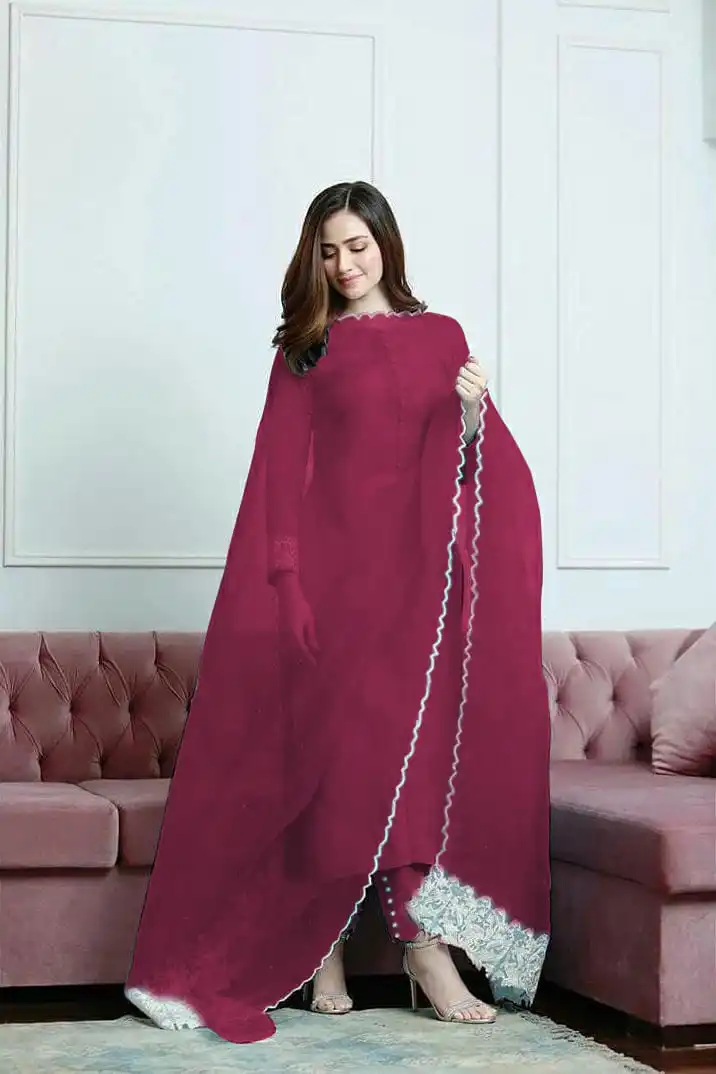 beautiful pastel colors full stitch suit with dupatta for evening and party wear for ladies