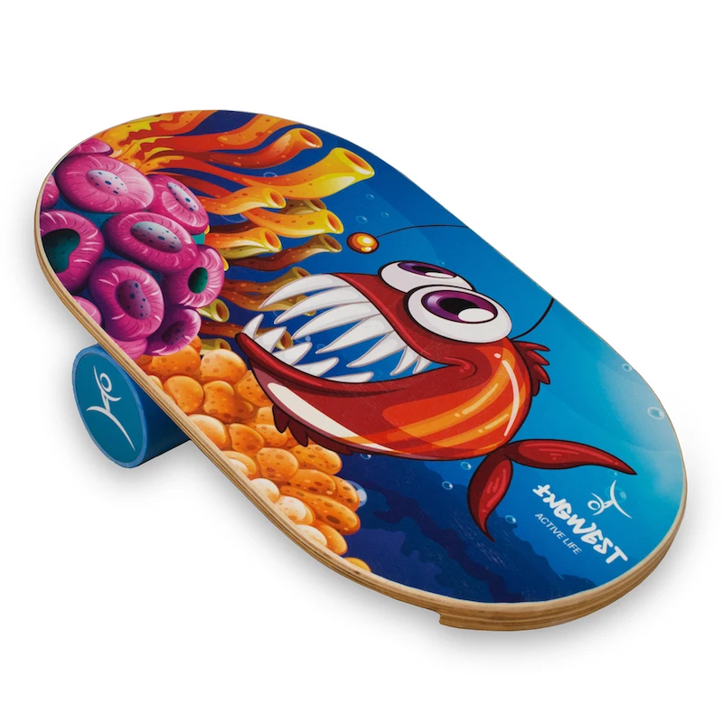 
Wooden Balance Board Trainer with Roller For Kids. Crazy fish Design. Multifunctional Trainer. Wholesale. Premium Quality. 
