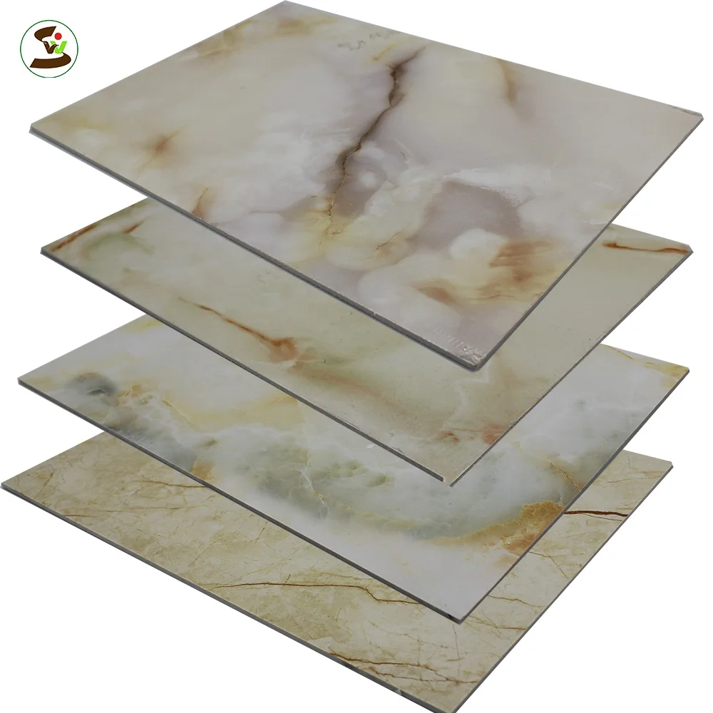 new design waterproof uv coating pvc polymarble sheet price