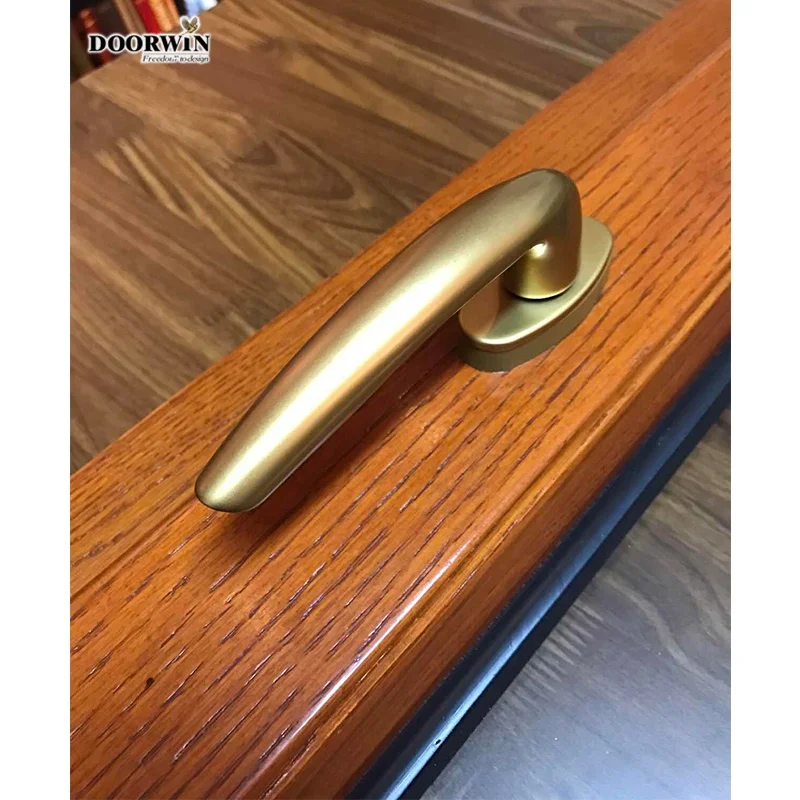 3D Wooden Transfer Wood Color Paint Thermal Break Aluminium Window with Theft-proof Net
