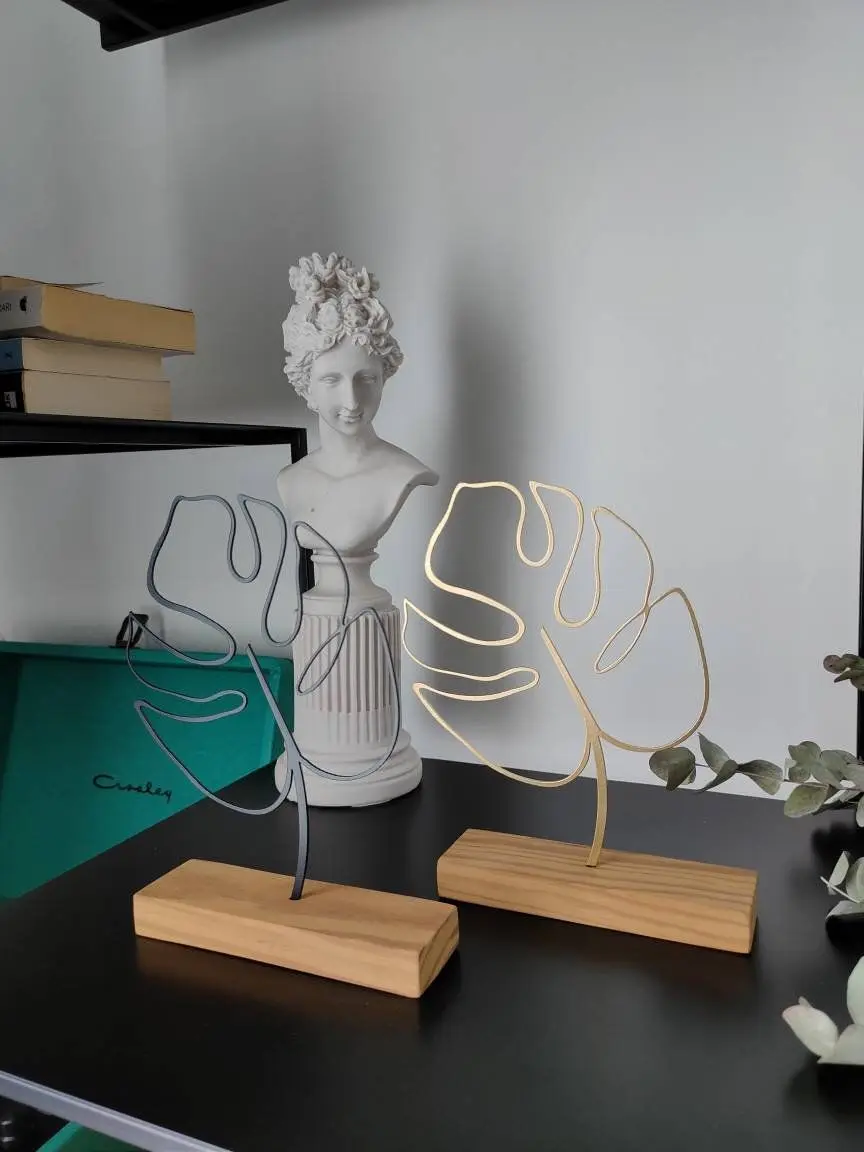 MODERN TABLE OBJECTS WIRE LEAF GOLD FINISHING INTERIOR HOME DECOR HOME ACCENTS SET OF 2 HANDICRAFT AT WHOLESALE PRICE INDIA