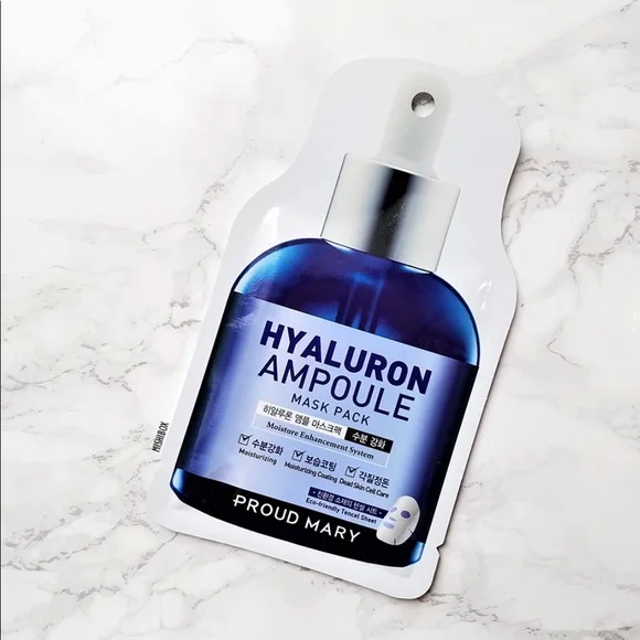 Korea Proud Mary Facial Sheet Masks Hyaluronic Acid Mask 25g*10 with key ingredient sodium hyaluronate for ultra moisturizing