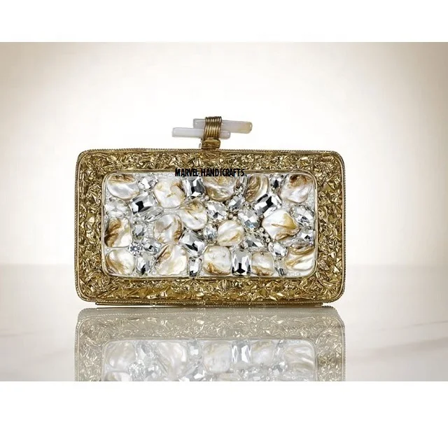 Mother of Pearl Evening Bag Lady Clutch metal 2020 Hot Sale Wedding Light Handbag Handmade Fashionable Style Gulf UAE Qatar