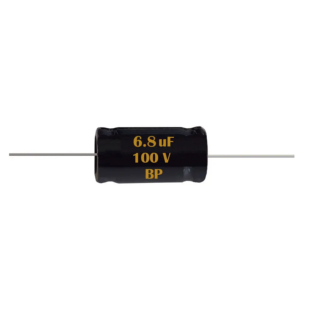 Taiwan Manufacture Bi Polar 1Khz Aluminum Electrolytic Capacitor Axial 6.8uf 100v for Speaker Application