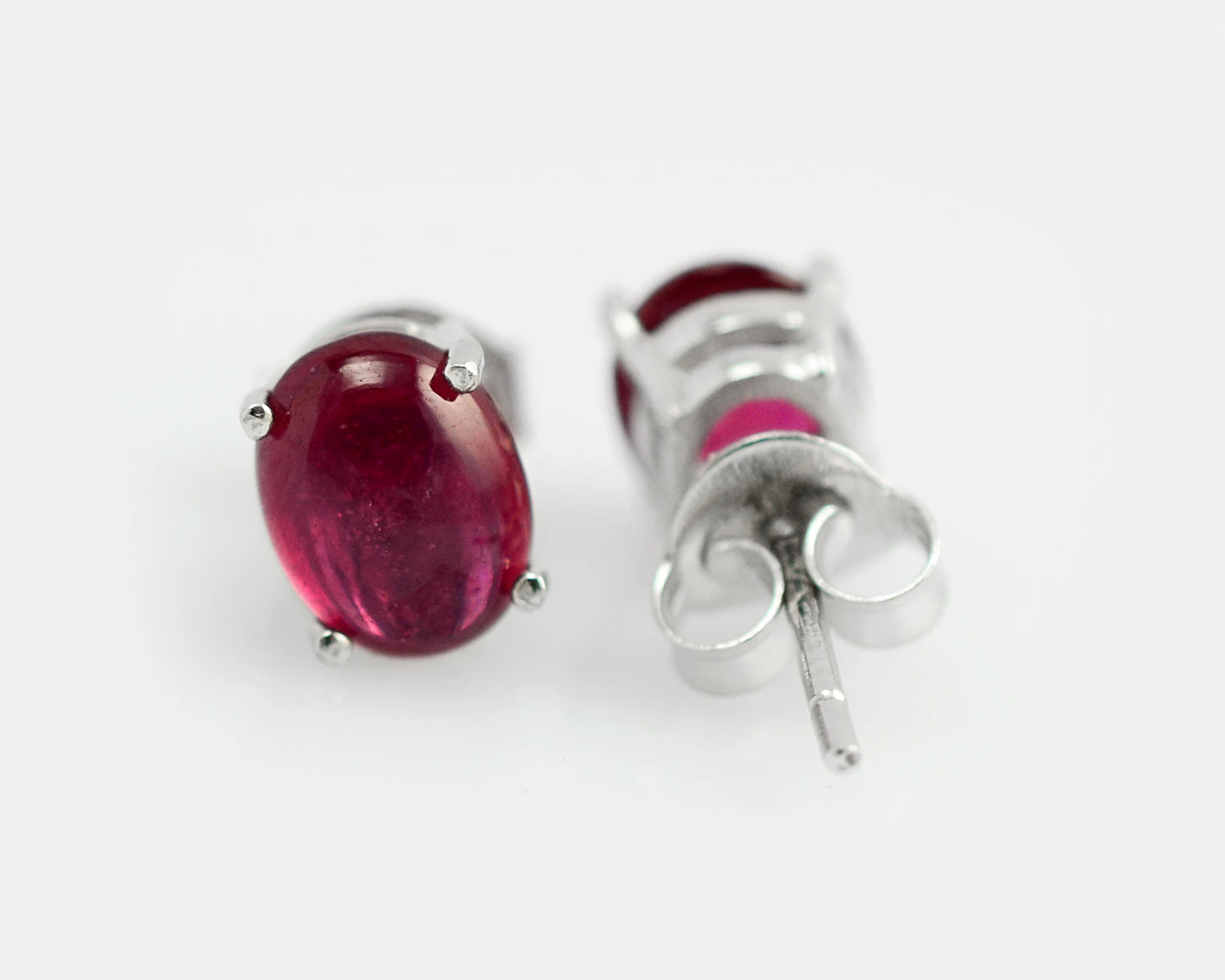 New Exclusive Natural 6x8 MM Oval Red Ruby Cabochon Gemstone 925 Solid Silver For Women Ring Earring Set Wholesaler From India