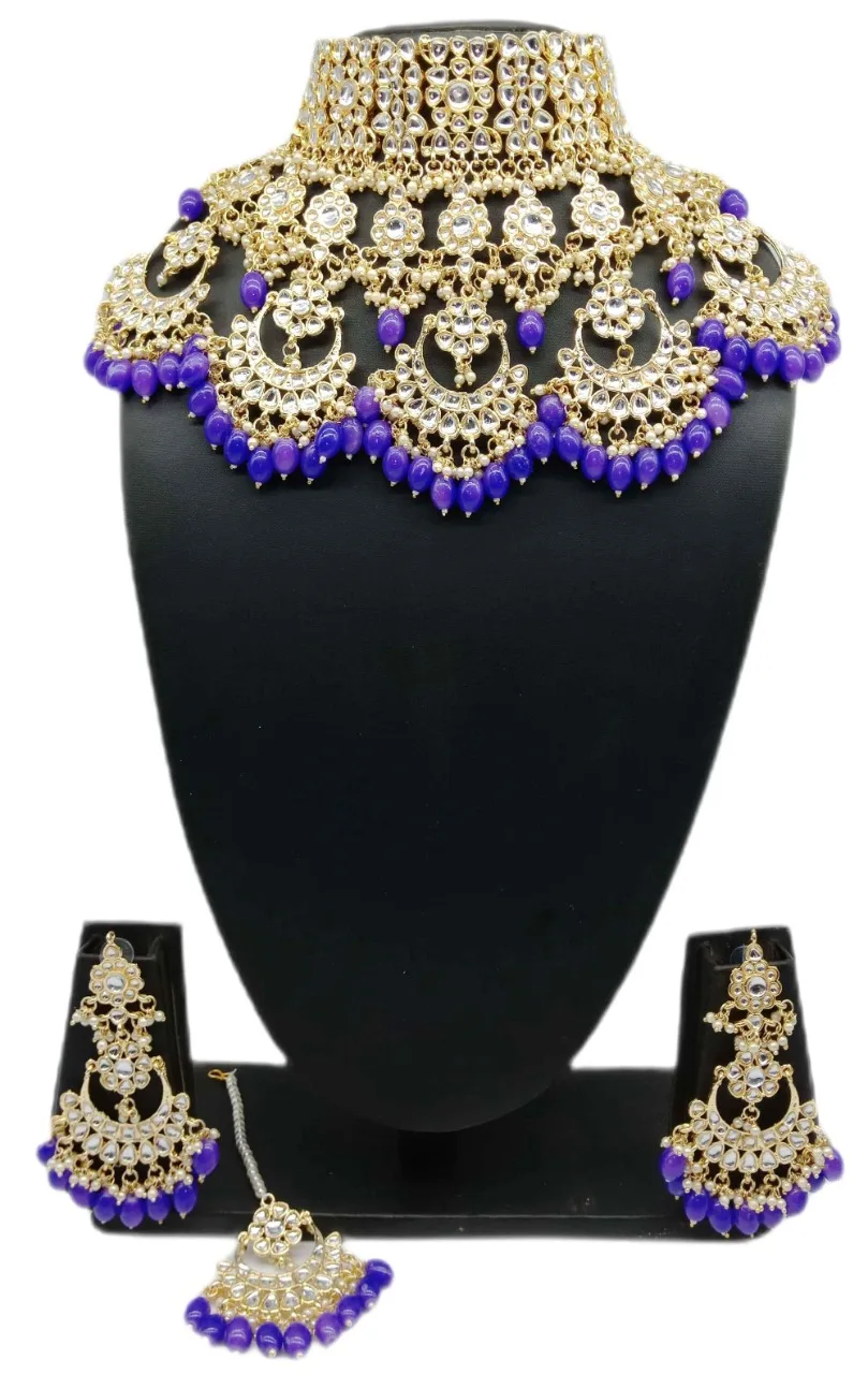 Bijoux Wedding Jewellery Ethnic Choker Necklace With Latest Design Bridal Kundan Polki American Diamond Jewelry For Women