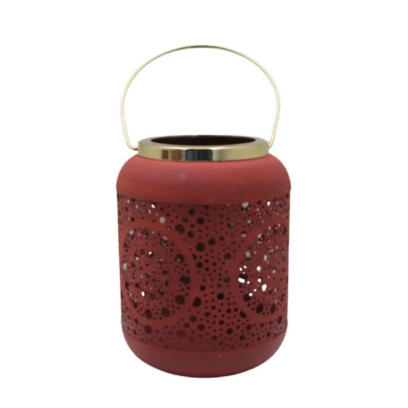 Iron Decorative Lantern Light Chocolate Texture And Gold Color American Design Candle Stand For Wedding Decor Handmade