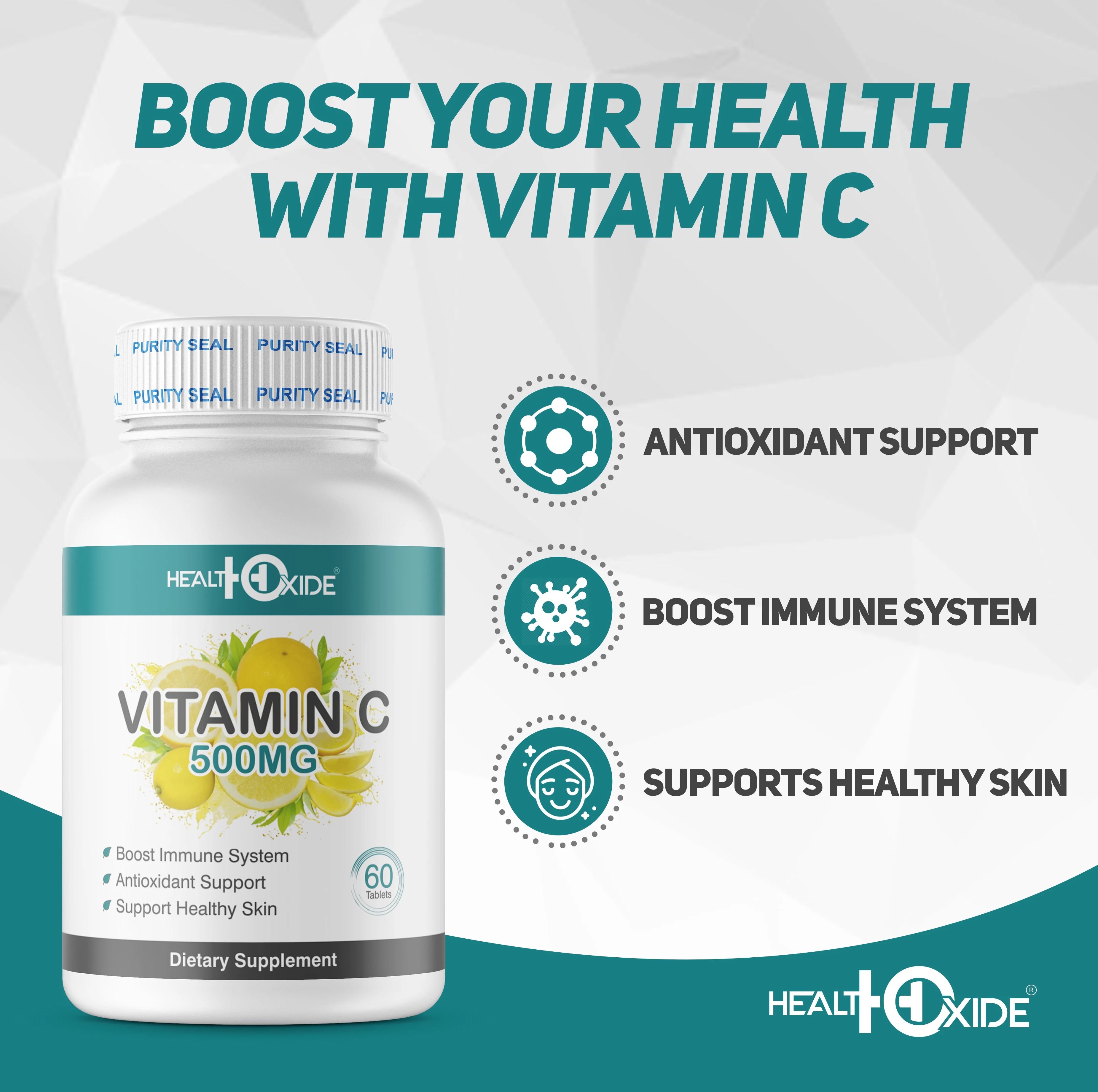 Dietary Supplement Boost Immune System Vitamin C Tablets 500 mg