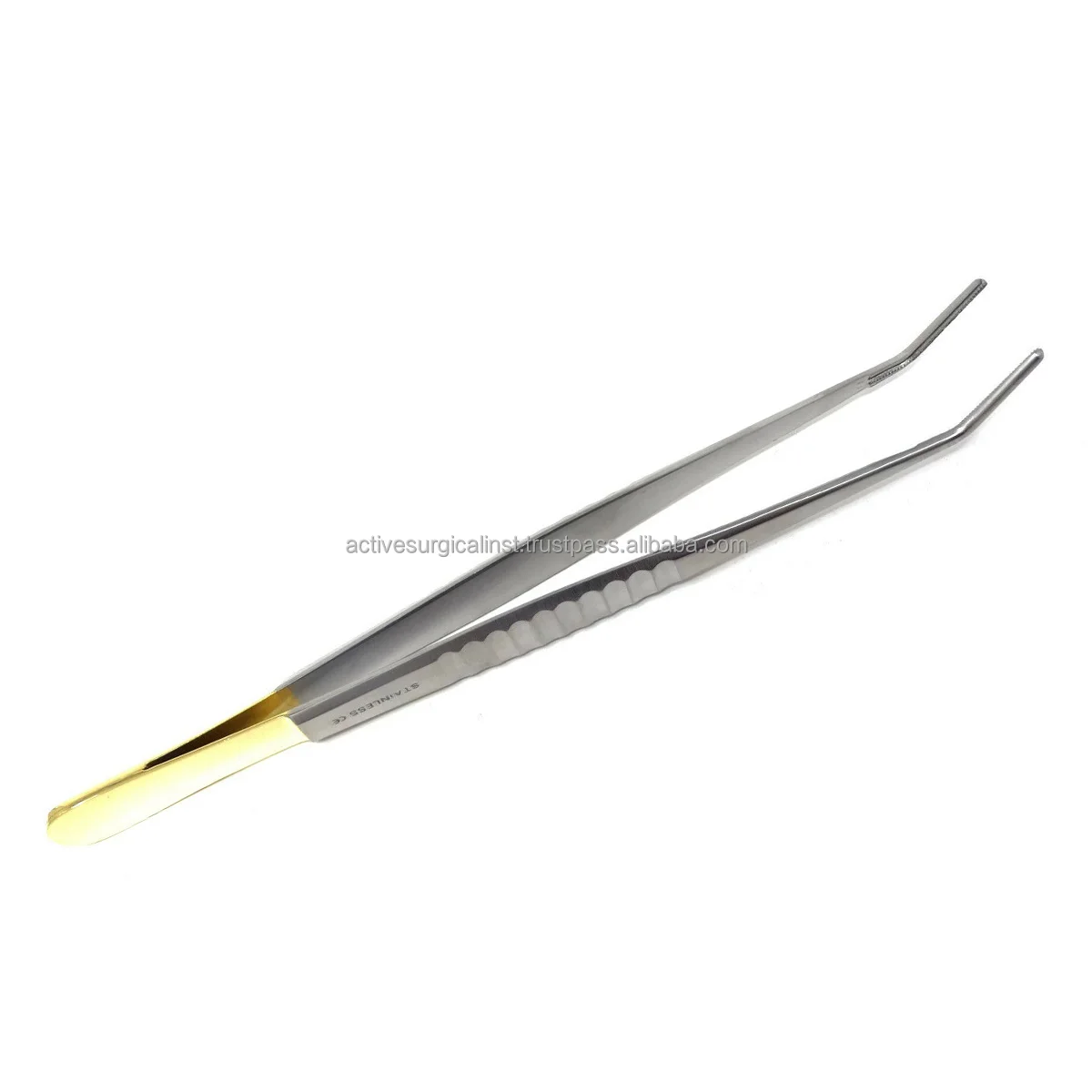 Prime DeBakey Forceps Atraumatic Artery Surgical Forceps Vascular Tissue Clamp Serrated Tip Gold Handle Surgical Instruments