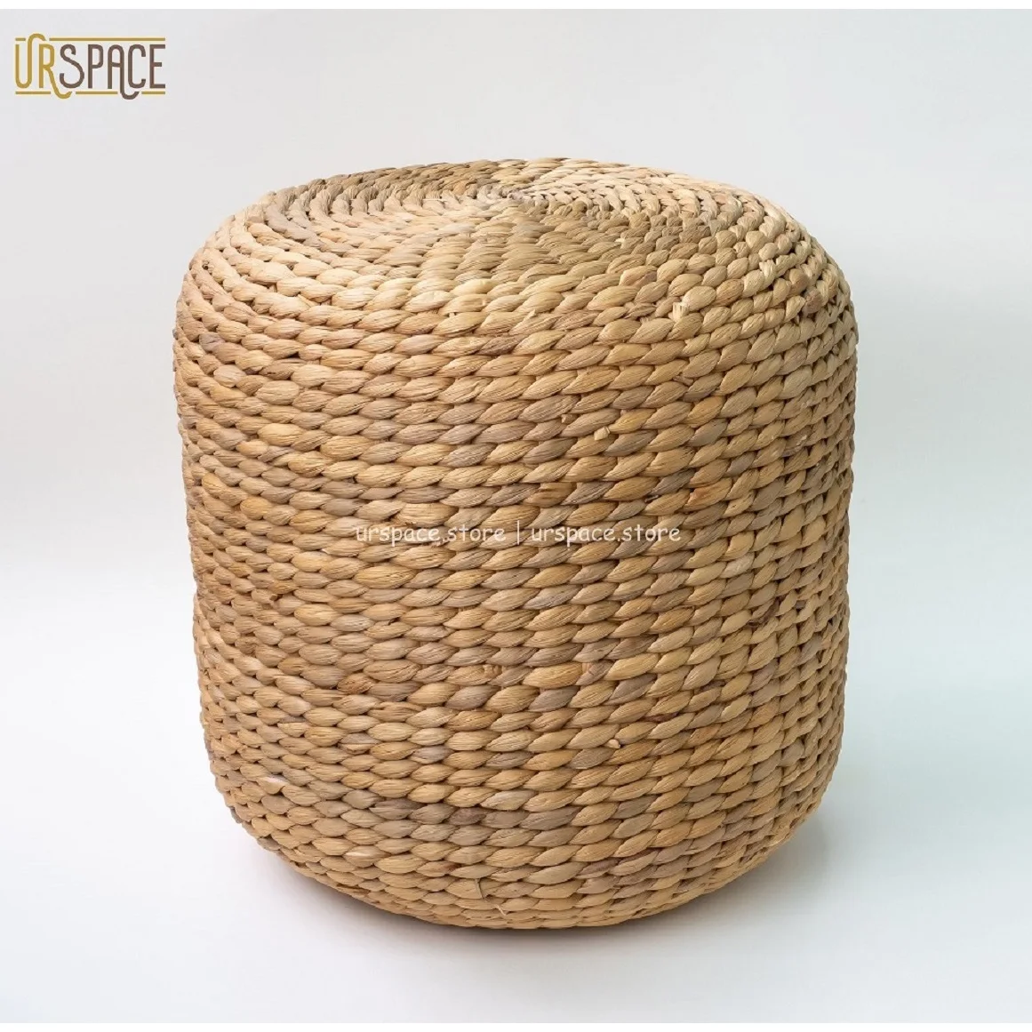 Application style design round ottoman Scandinavian Round Shape Woven Hyacinth Garden Stool from Vietnam With ODM/OEM service