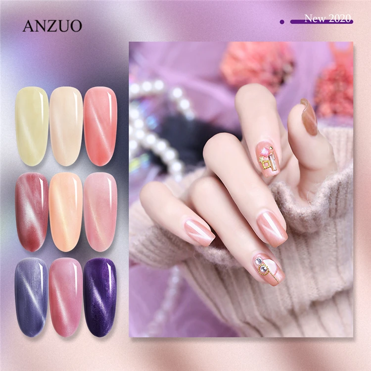 ANZUO Wholesale 7.5ml Cat Eye Uv Gel Nail Polish 36 Colors Private Brand Nail Salon Special Nail Polish