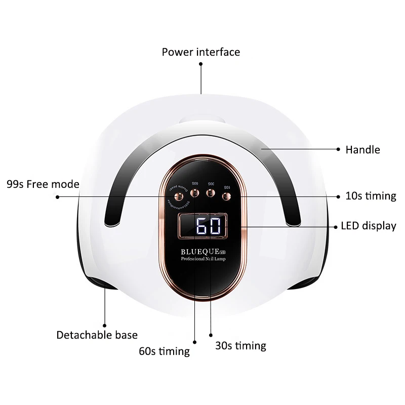 Portable 168w UV Light For Nails Professional 36 Beads Fast Curing Nail Dryer 4 Timers Auto Sensor UV Led Nail Lamp