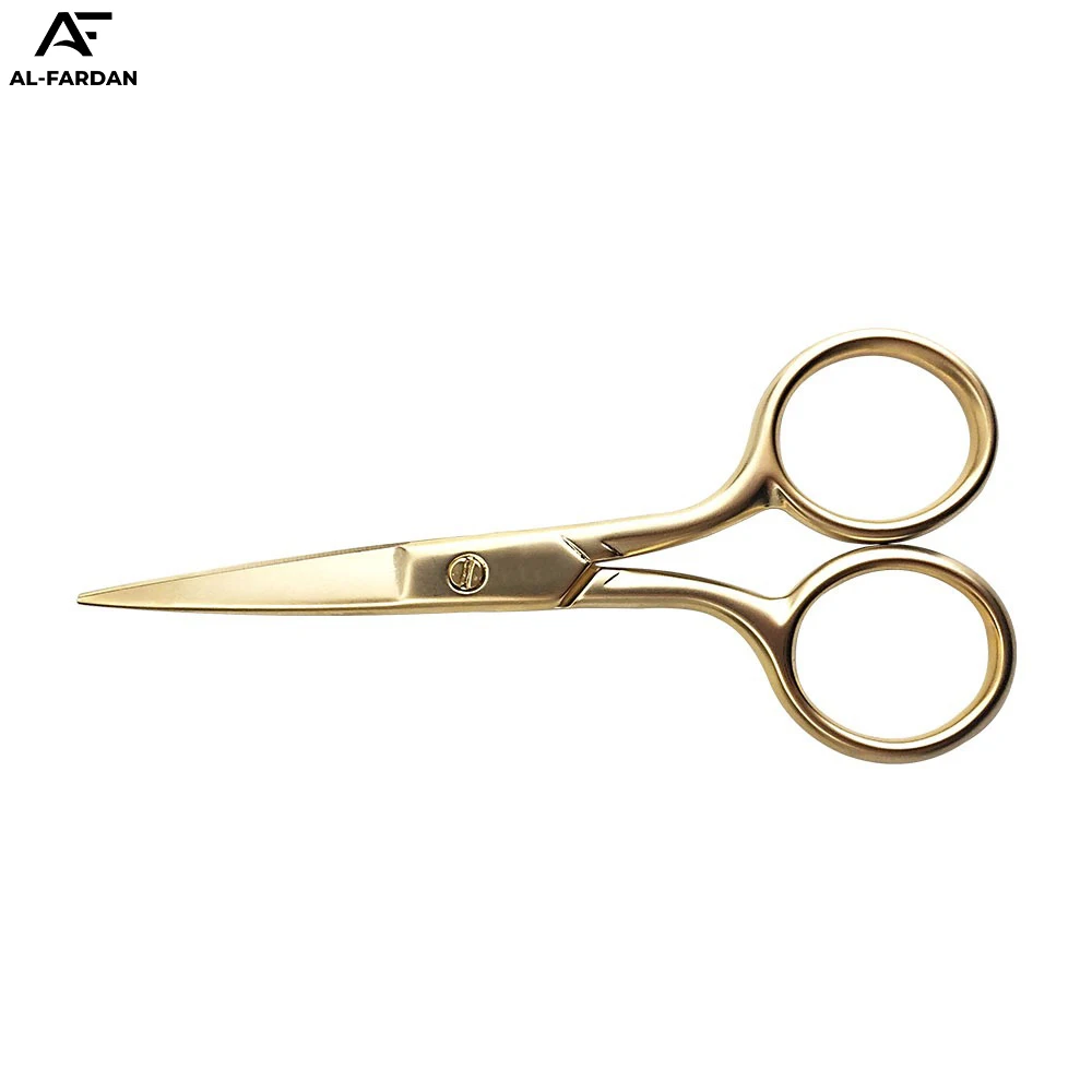 OEM Accepted Japanese Stainless Steel 24K Gold Plated Color Eyebrow Trimming Cuticle Scissors Beauty Care Eyelash Scissors