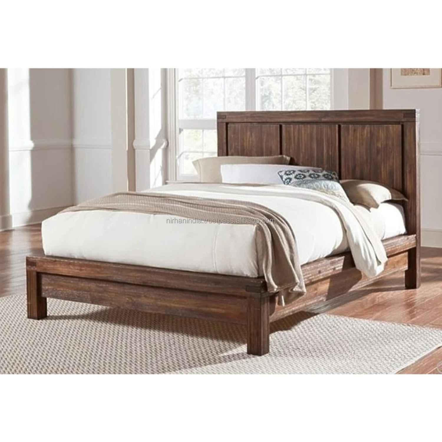 Solid Wood Heavy Bed Wall Bed Home Furniture Bedroom Furniture Modern MANGO NIRHAN INDIA NIPL-BD-025 IN;27243
