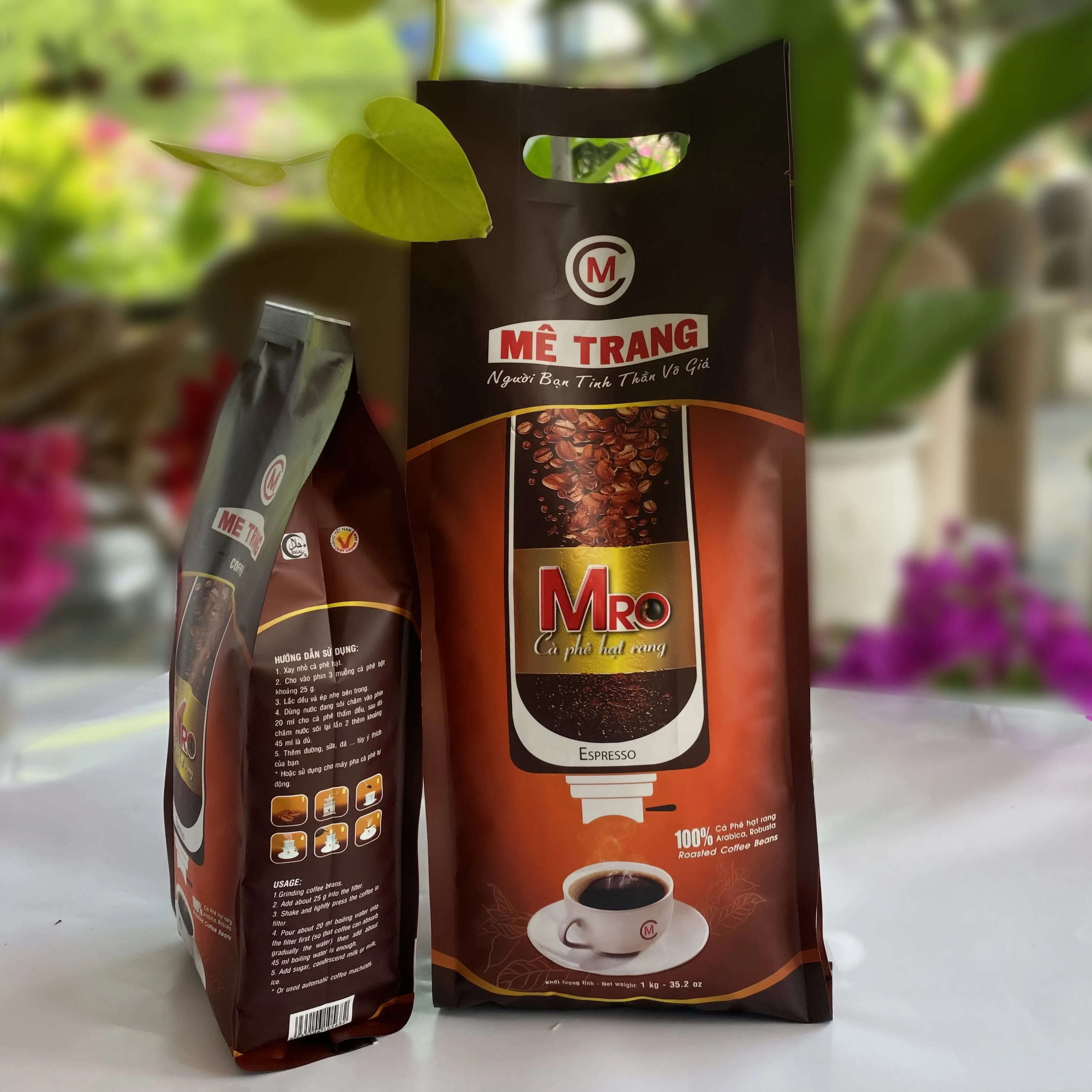 OEM Service Mellow Taste Caffeinated 1Kg/Bag Mro Roasted Coffee Beans With Medium Roast HACCP HALAL Certification