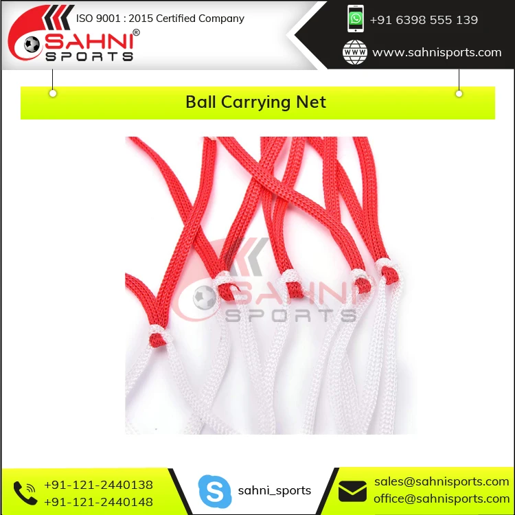 Высококачественная скрученная полиэтиленовая сетка для переноски мячей толщиной 4 мм футбола регби мяча волейбола