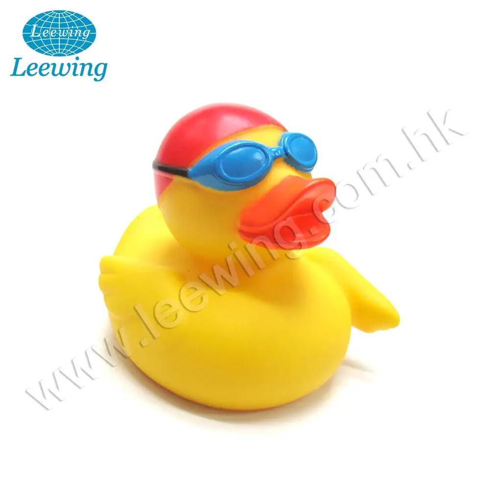 Hot Sale Plastic PVC Vinyl Customized Bath Toy for Kids Summer Logo Printed Rubber Duck with Sunglasses