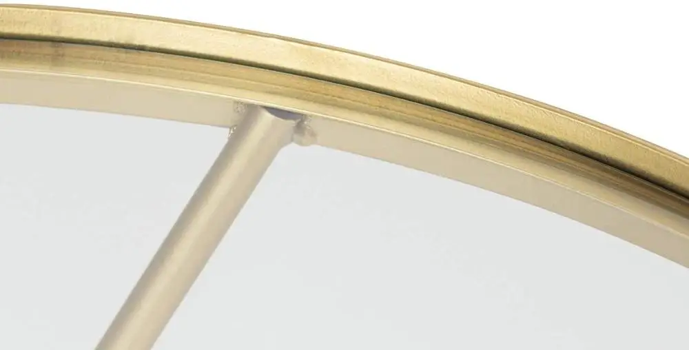 Gold Metal Glass Side Table, Small Round Coffee End Bedside Table Nightstand for Living Room, Kitchen, Bedroom, Office,